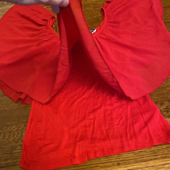 Venus Small Red Sheer Detail Top - Picture 6 of 9